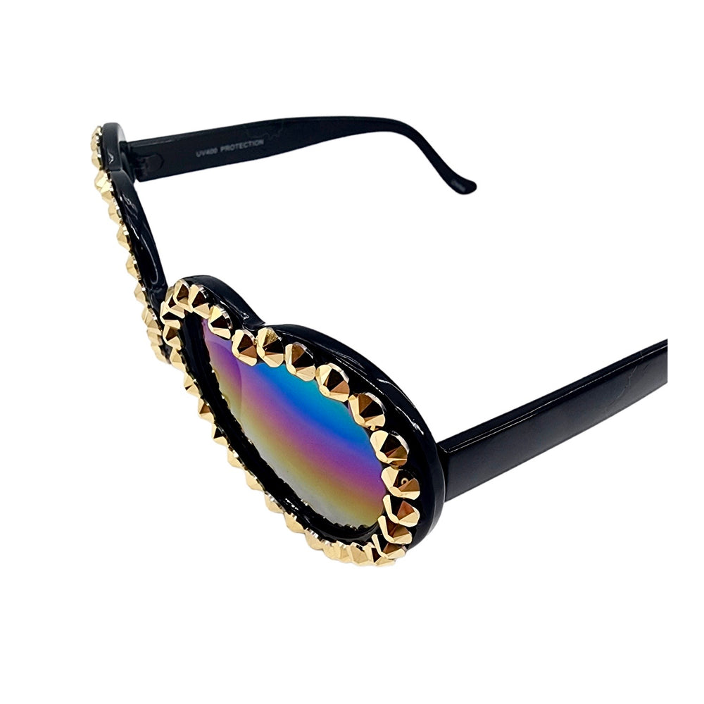 LOLITA GOLD DUST RHINESTONE HEART SUNGLASSES