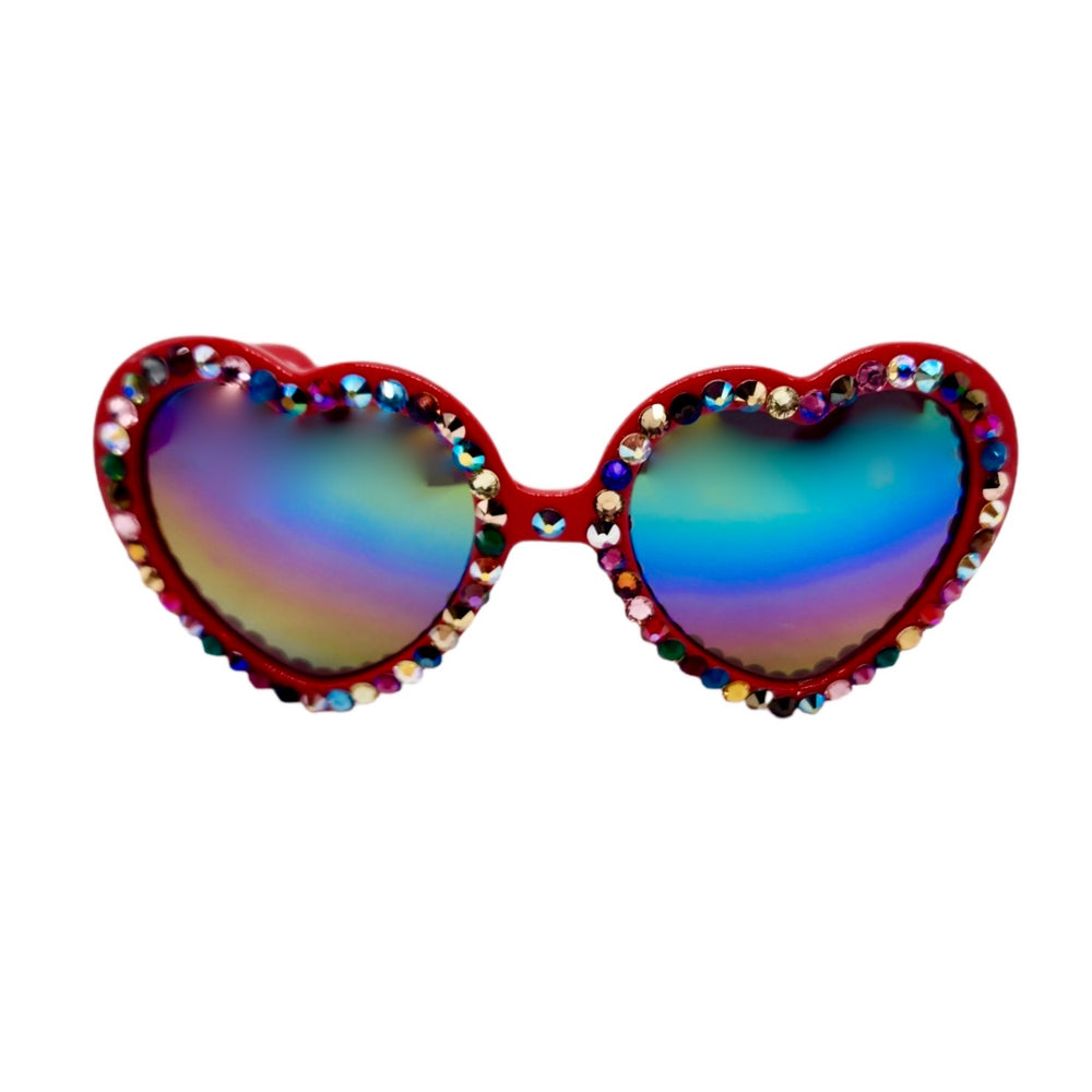 LOLITA CARNIVAL RHINESTONE HEART SUNGLASSES