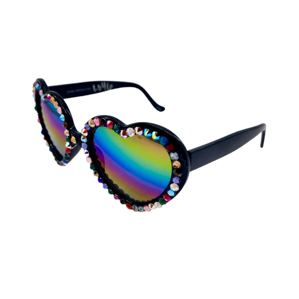 LOLITA CARNIVAL RHINESTONE HEART SUNGLASSES