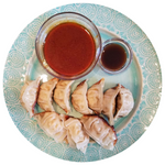 SHIITAKE VEGETABLE POT STICKERS + HOT SPICY COCONUT AMINOS SAUCE