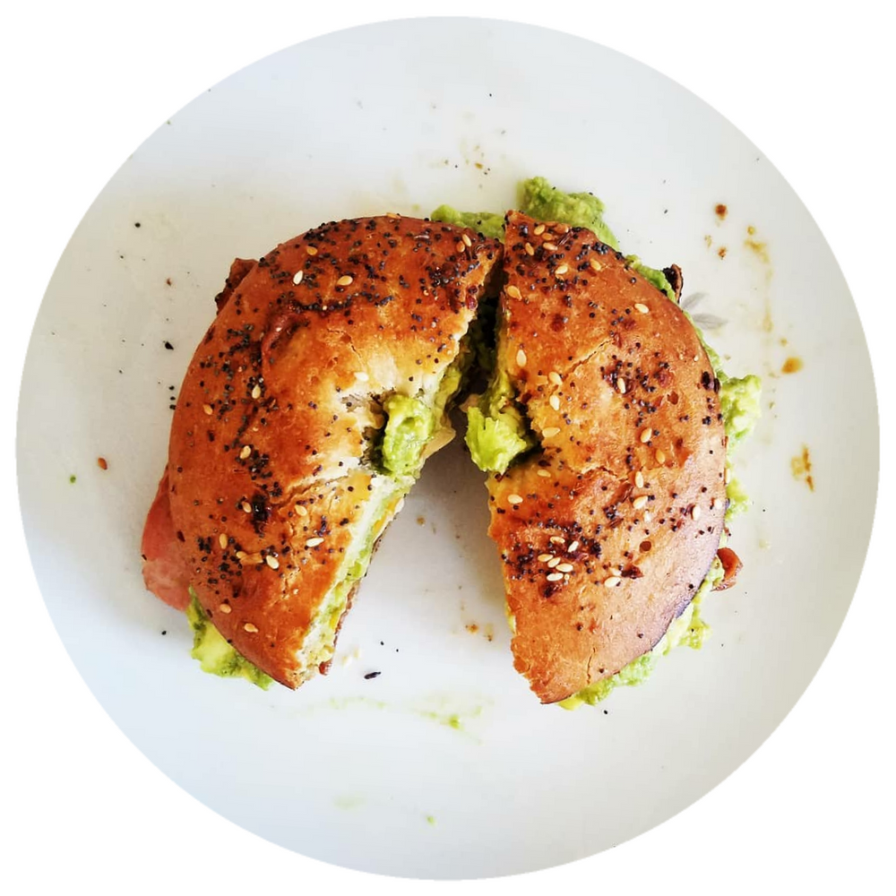 BACON AVOCADO CHEESE EVERYTHING BAGEL SANDWICH