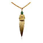 EGYPTIAN GOLD HATSHEPSUT SAGE FRINGE NECKLACE