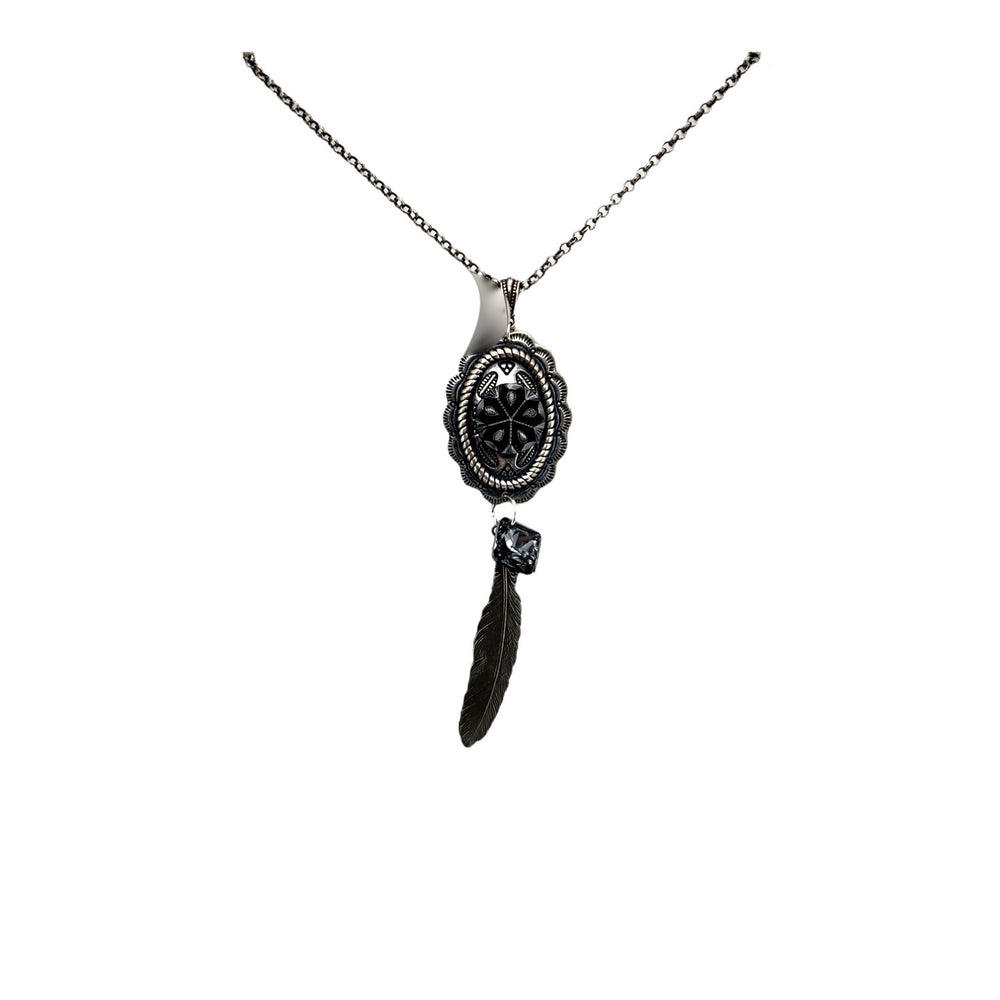 PONDEROSA GUNSMOKE CONCHO NECKLACE