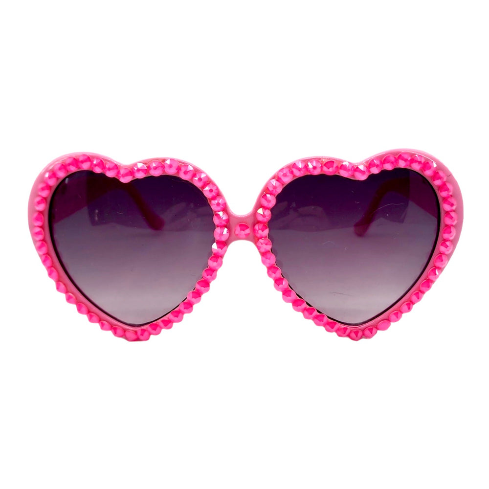 LOLITA NEON PINK DRAGON RHINESTONE HEART SUNGLASSES