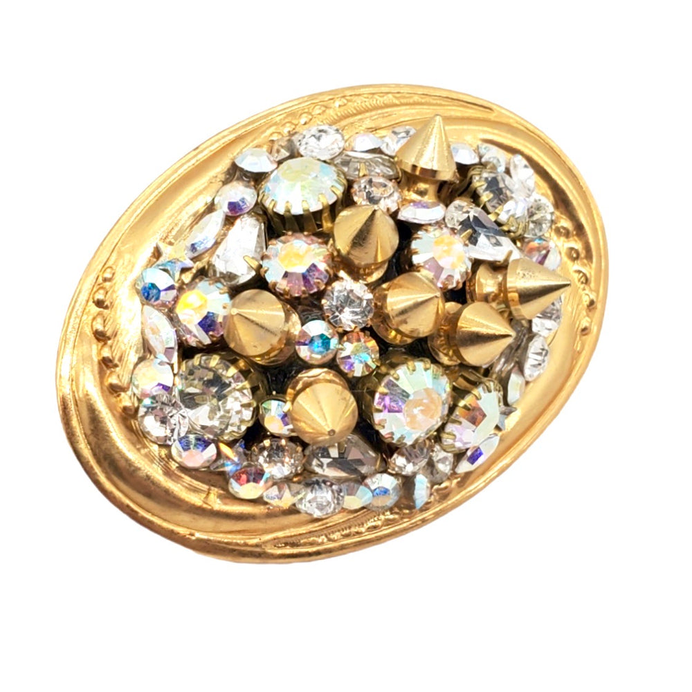 GOLDEN DRAGON SPIKE COCKTAIL RING