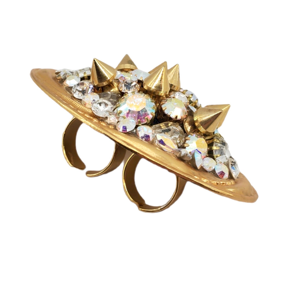 GOLDEN DRAGON SPIKE COCKTAIL RING