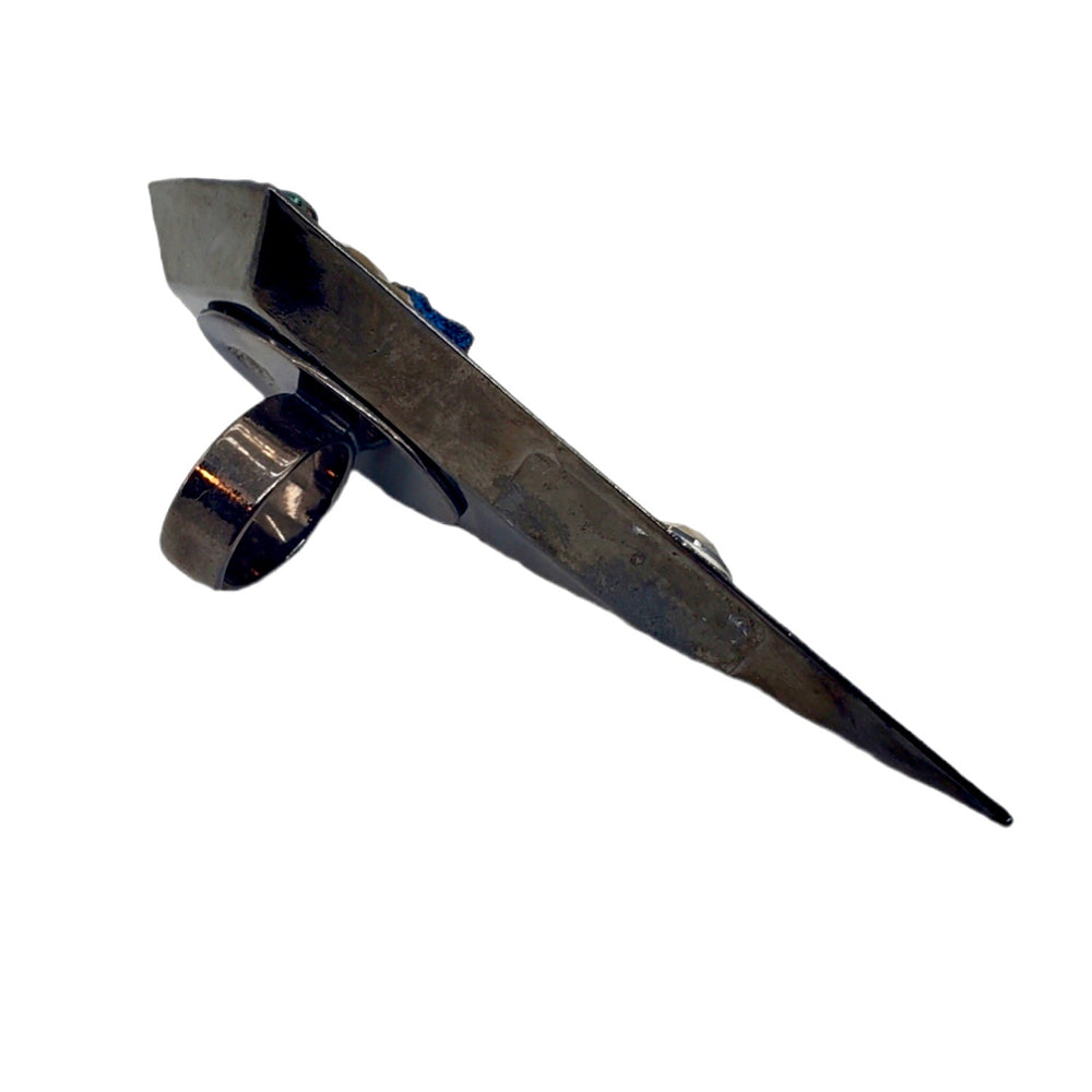 GILDED PEACOCK SNUFF RING