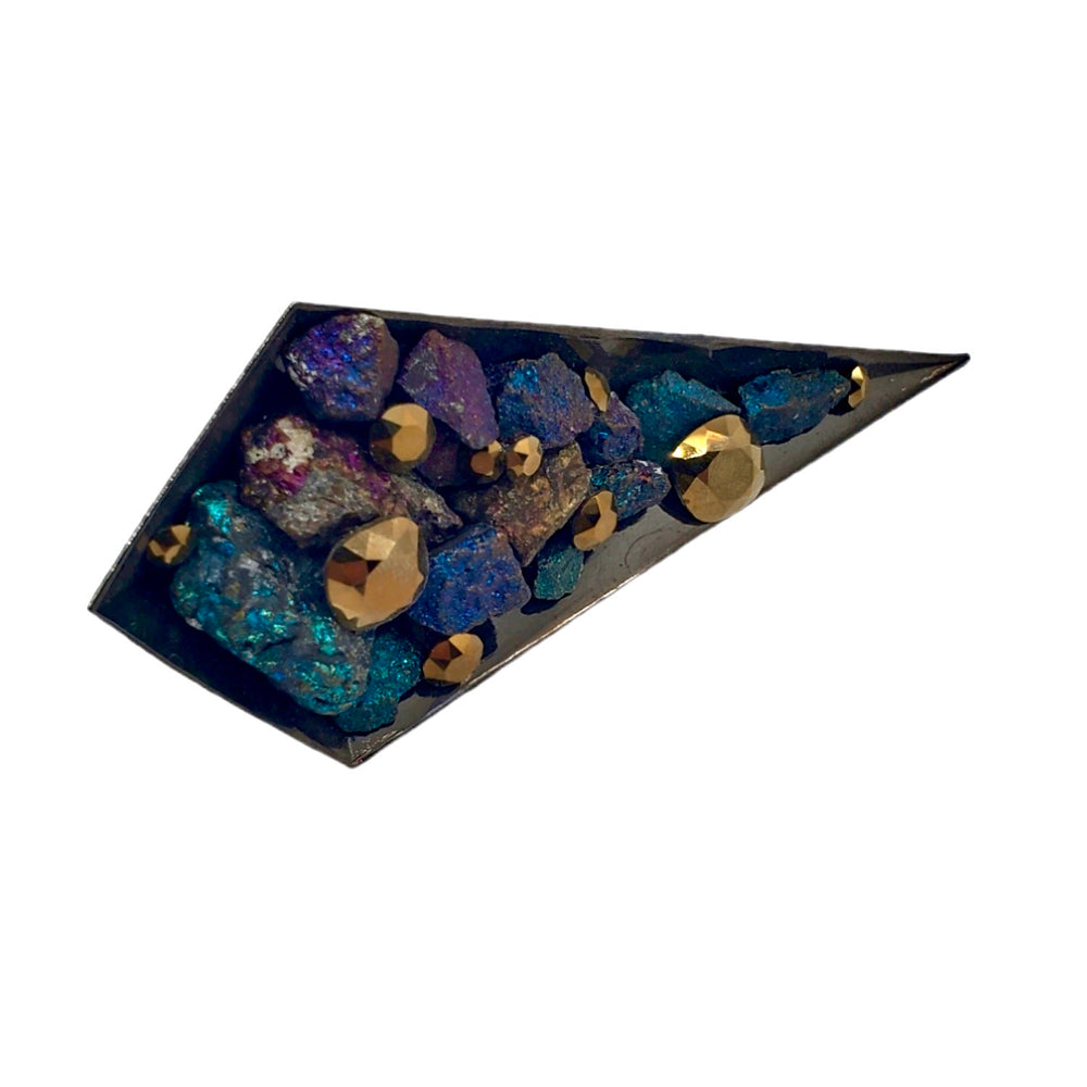 GILDED PEACOCK SNUFF RING