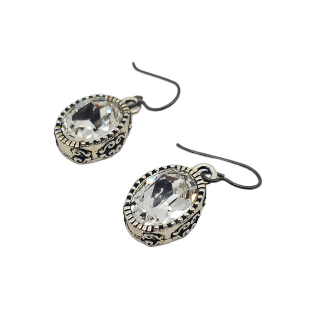 BRILLIANT MOON CHROME EARRINGS