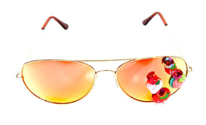 STRAWBERRY BLONDE ACID AVIATOR GLASSES