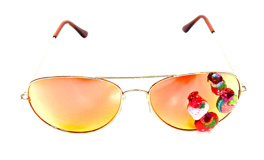 STRAWBERRY BLONDE ACID AVIATOR GLASSES