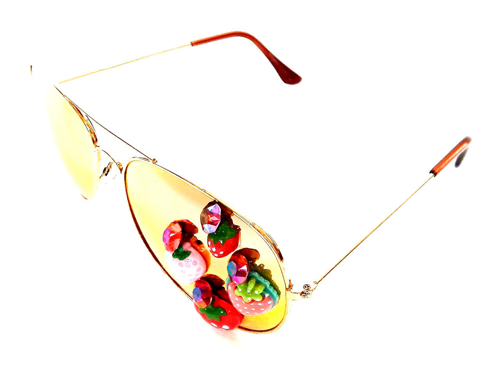 STRAWBERRY BLONDE ACID AVIATOR GLASSES