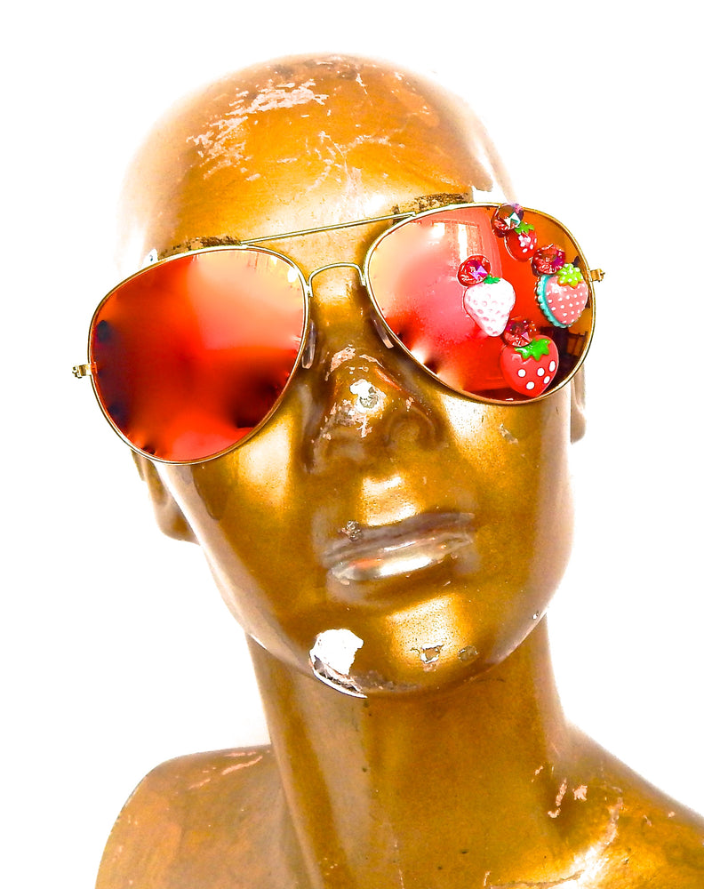 STRAWBERRY BLONDE ACID AVIATOR GLASSES