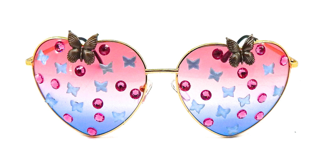 FAIRY REBEL PEACOCK SWALLOWTAIL RANSOM BUTTERFLY JUMBO HEART SUNGLASSSES