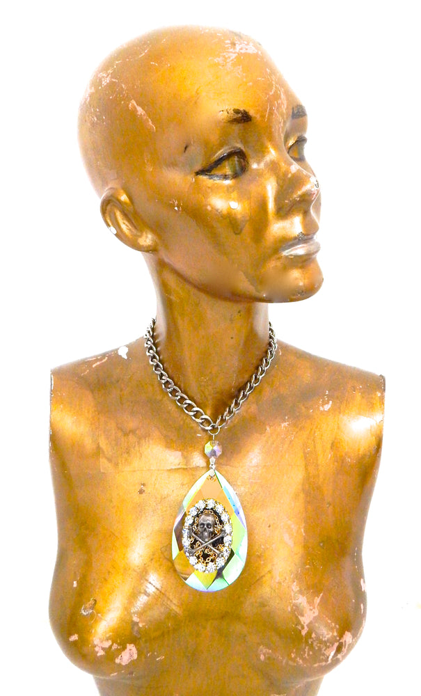 OPAL SKULL DROP NECKLACE