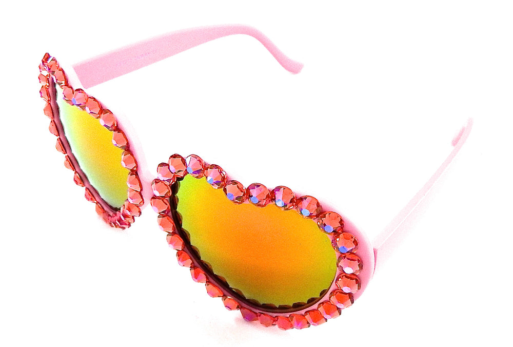 LOLITA SWEET PEACH ACID RHINESTONE HEART SUNGLASSES