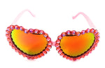 LOLITA SWEET PEACH ACID RHINESTONE HEART SUNGLASSES