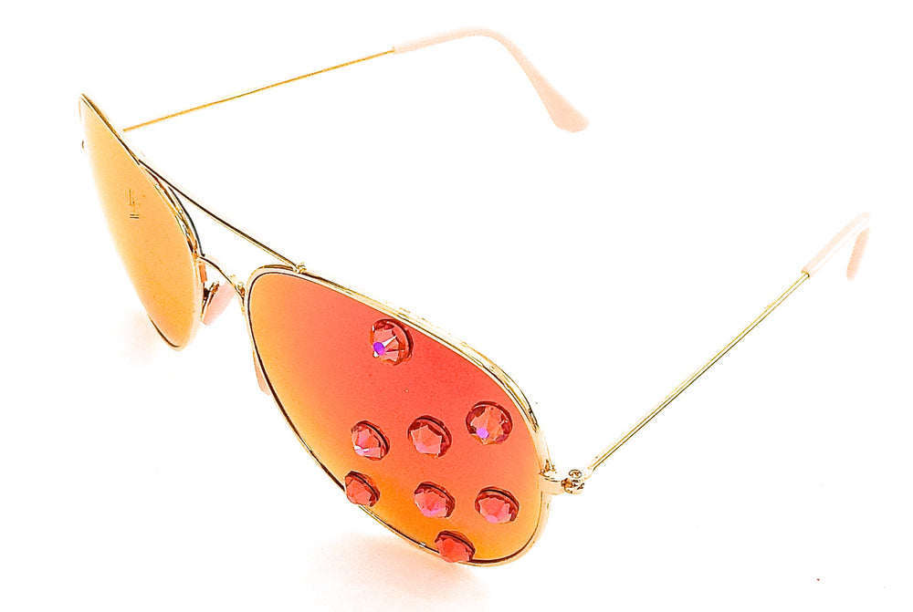 AVIATOR SWEET PEACH MIRROR GLASSES