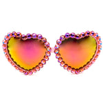 LOLITA SWEET PEACH ACID RHINESTONE HEART SUNGLASSES