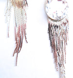 THUNDERBIRD MOONDUST DROP SILVER FRINGE EARRINGS