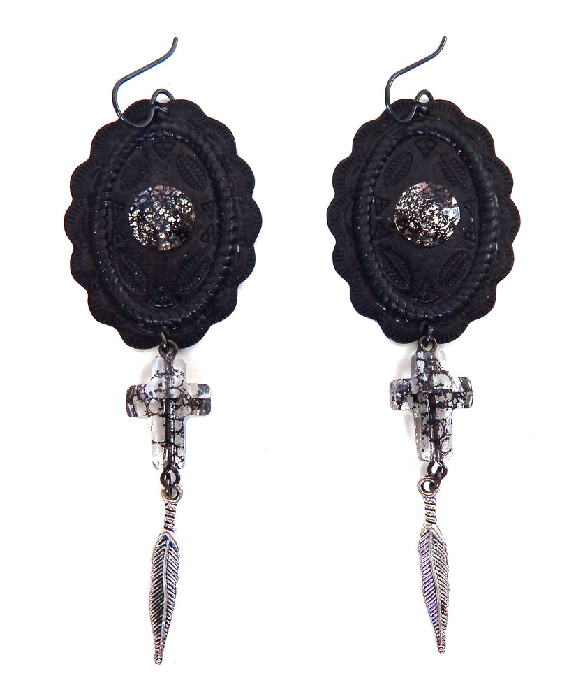 PONDEROSA THE GOOD THE BAD & THE UGLY CONCHO EARRINGS