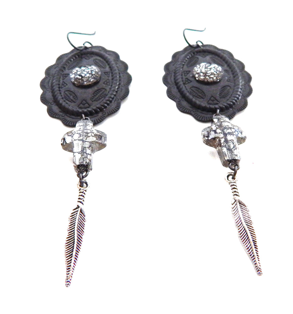 PONDEROSA THE GOOD THE BAD & THE UGLY CONCHO EARRINGS