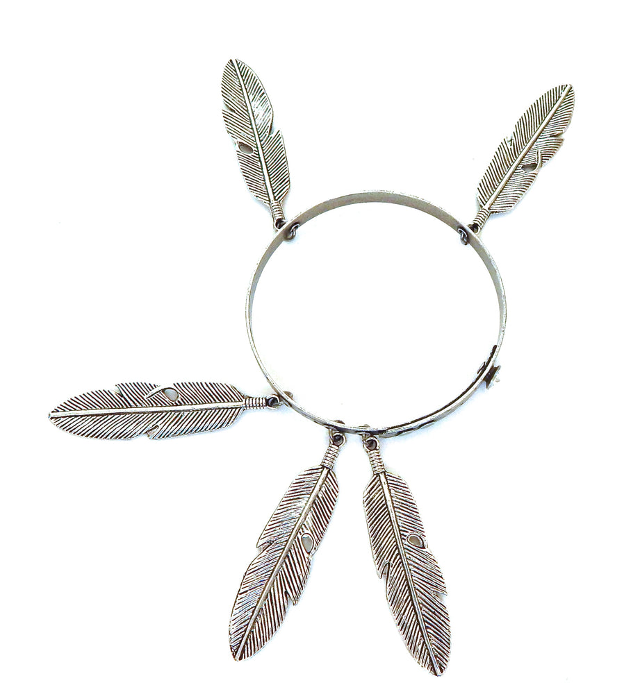 THUNDERBIRD COYOTE FEATHER BANGLE