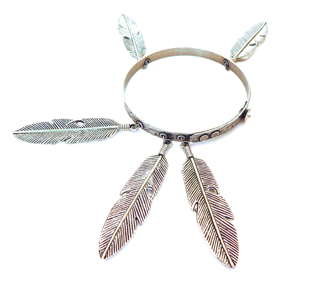 THUNDERBIRD COYOTE FEATHER BANGLE