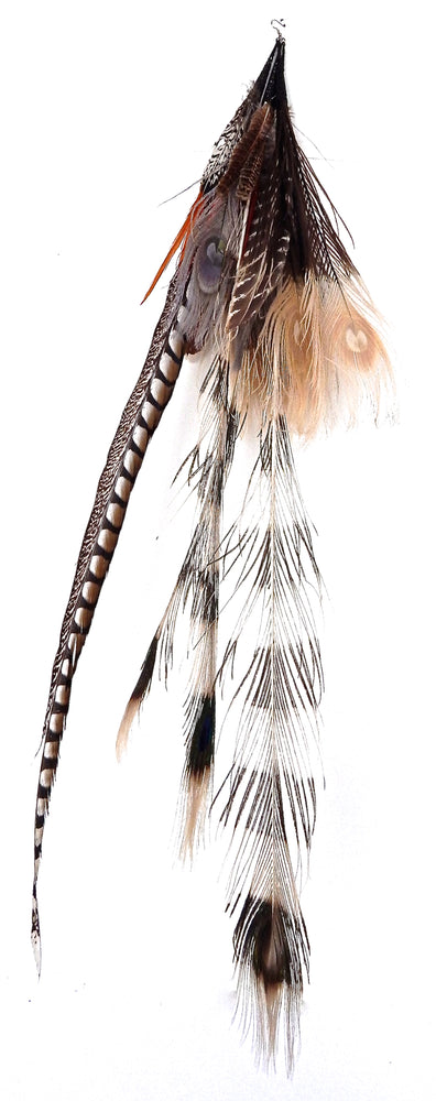 FEATHER TIGER WHITE PEACOCK EARRING