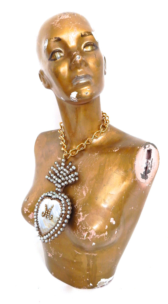 TRIAL BY FIRE HEART MEDALLION NECKLACE