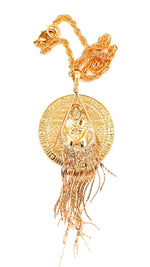 EGYPTIAN GOLD TUTANKHAMUN MOONDUST FRINGE NECKLACE