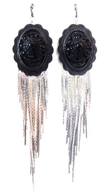 PONDEROSA UNFORGIVEN CONCHO FRINGE EARRINGS