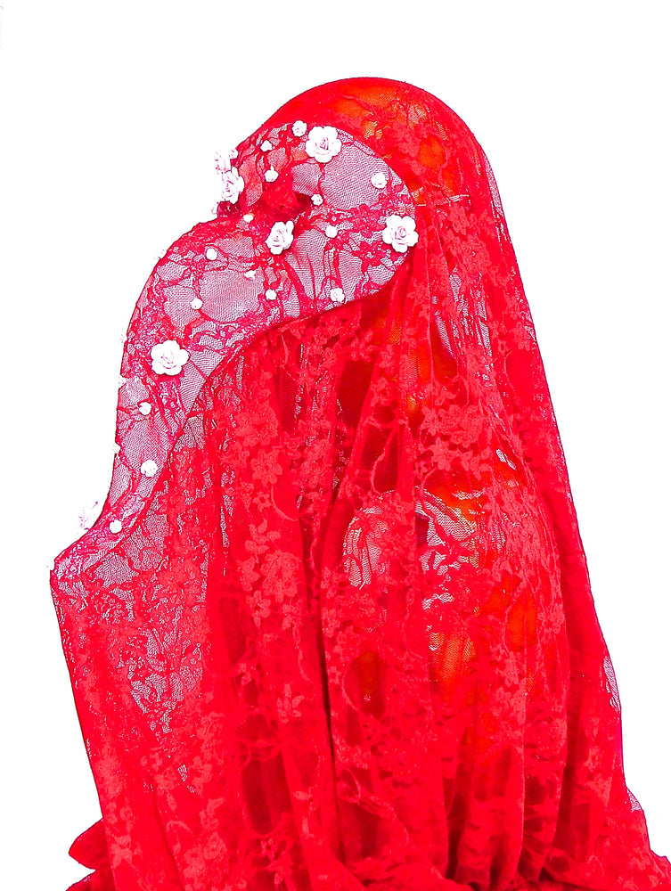 VOLTAIRE RED LACE MASK