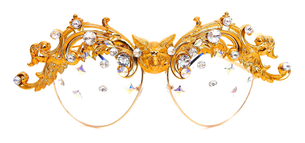 WESTRAY GOLD FOXES RHINESTONE GUNRUNNER AVIATORS SUNGLASSES