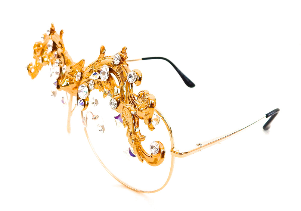 WESTRAY GOLD FOXES RHINESTONE GUNRUNNER AVIATORS SUNGLASSES