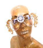 WESTRAY GOLD RHINESTONE GUNRUNNER AVIATOR SUNGLASSES