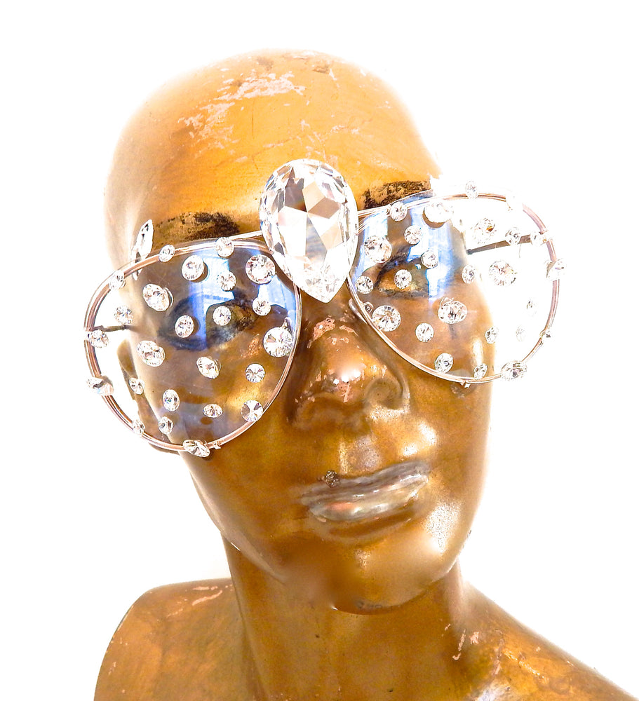 WESTRAY SCANDALOUS RHINeSTONE CLEAR AVIATOR SUNGLASSES