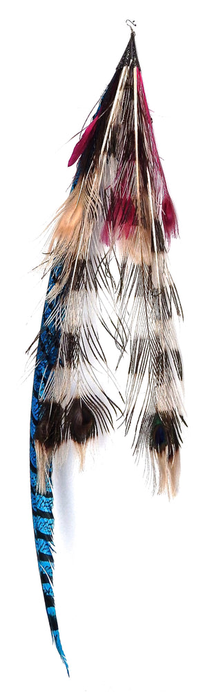 FEATHER TURQUOISE TIGER EARRING