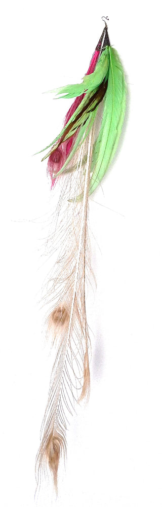 FEATHER LIME PINK EARRING