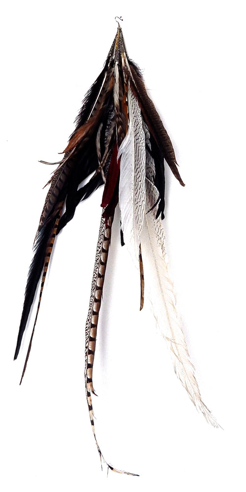 FEATHER WHITE TIGER EARRING