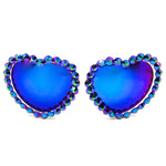 LOLITA WILD PEACOCK ACID RHINESTONE HEART SUNGLASSES