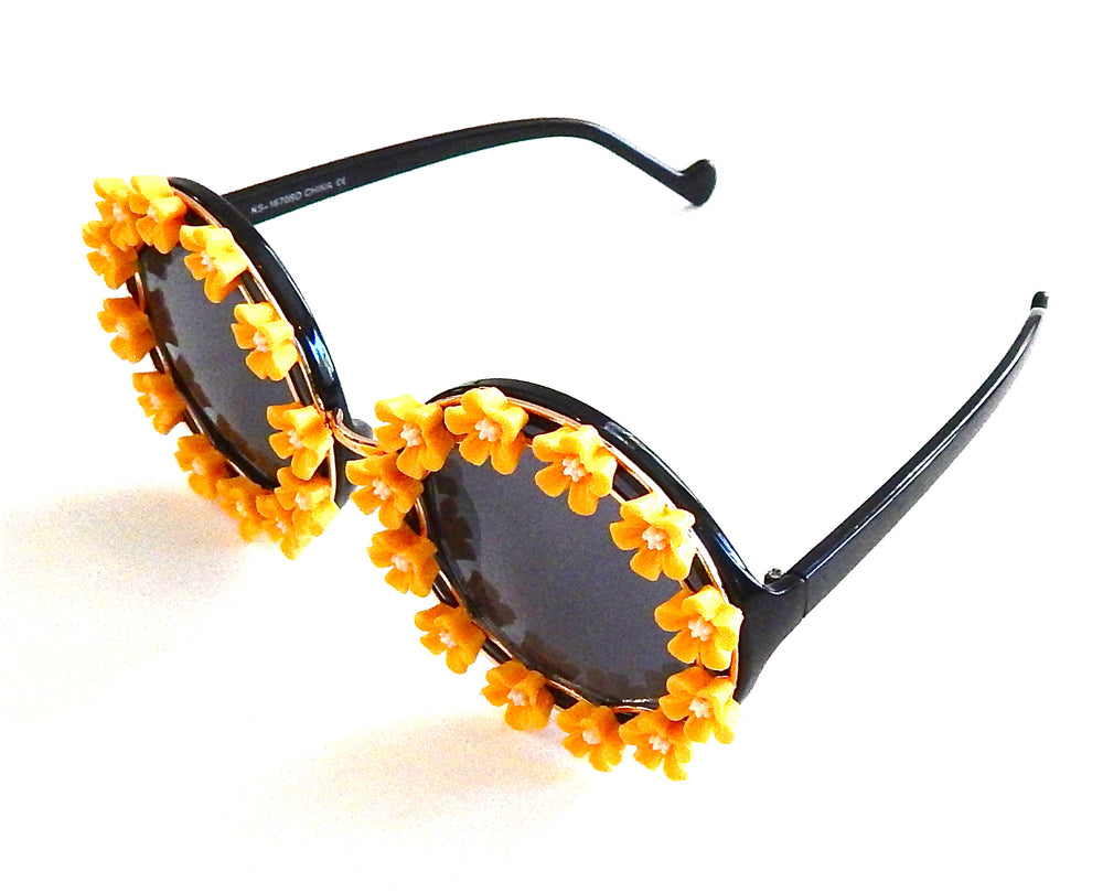 SUMMER OF LOVE MORNING GLORY YELLOW BIRDCAGE2 GLASSES