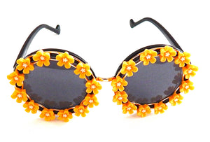 SUMMER OF LOVE MORNING GLORY YELLOW BIRDCAGE2 GLASSES