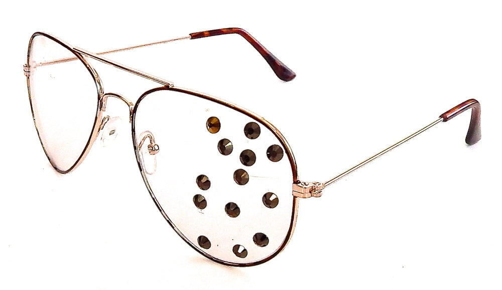 AVIATOR CINNAMON CLEAR GLASSES