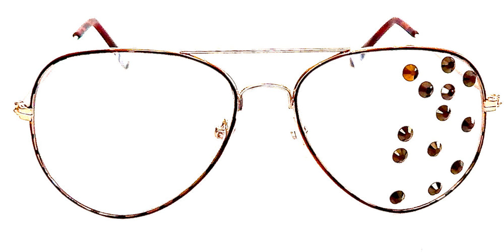 AVIATOR CINNAMON CLEAR GLASSES