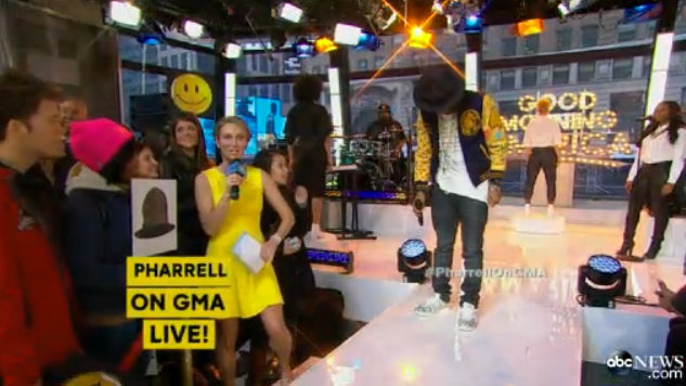 PHARRELL WILLIAMS GOOD MORNING AMERICA APRIL 2014