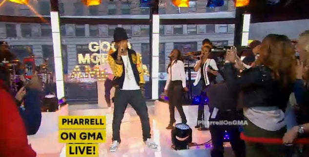 PHARRELL WILLIAMS GOOD MORNING AMERICA APRIL 2014
