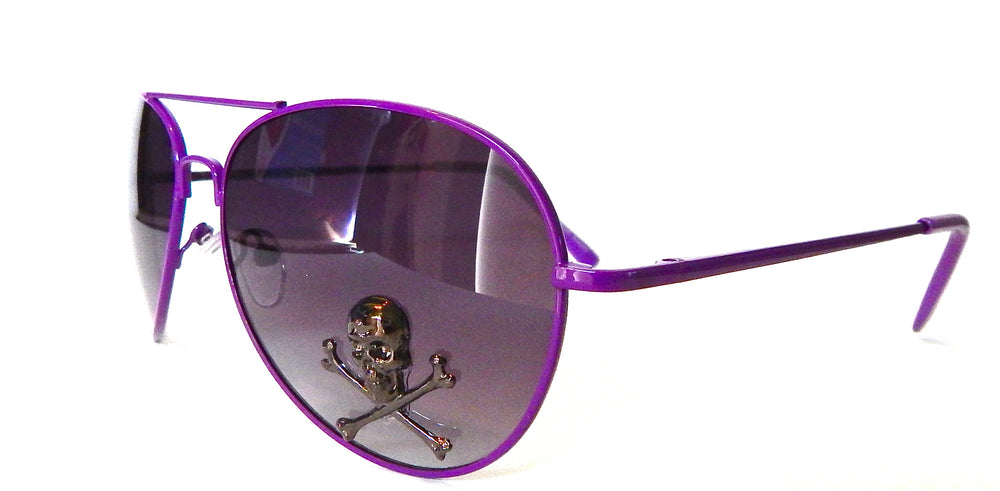 AVIATOR PURPLE SKULL GLASSES