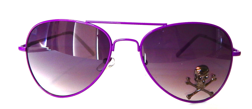 AVIATOR PURPLE SKULL GLASSES